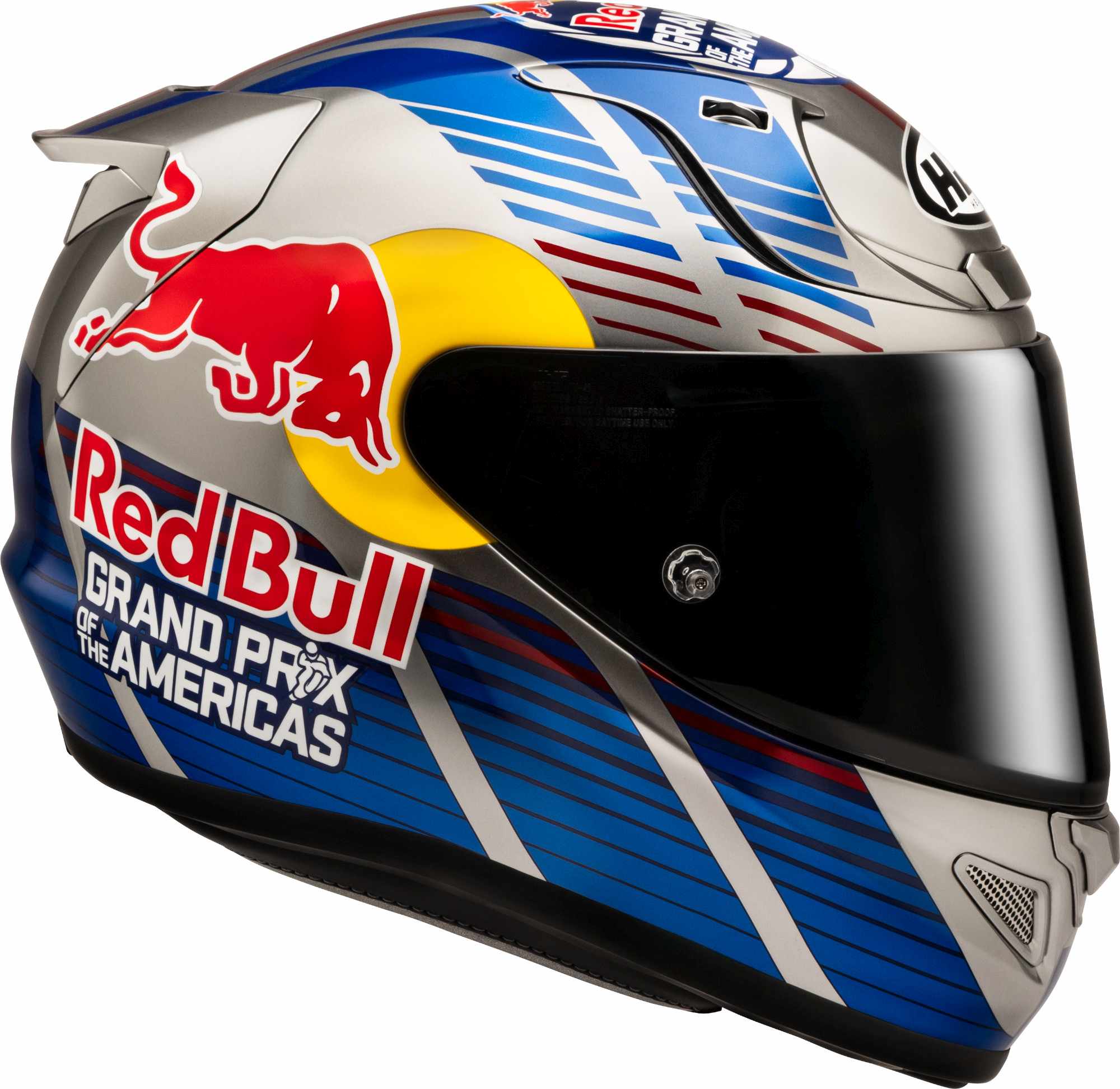 Side view of HJC RPHA 12 Red Bull Austin GP II Helmet