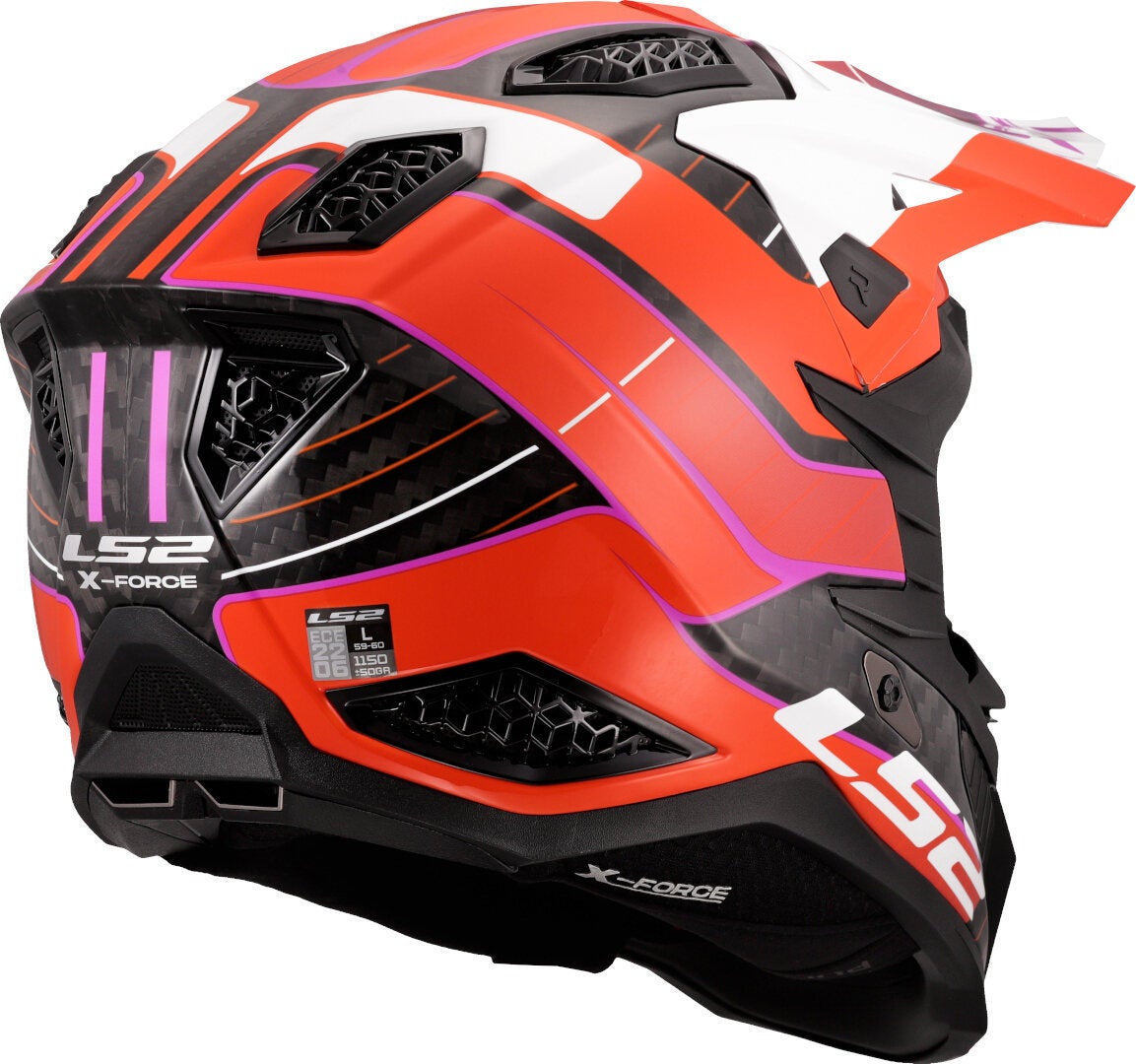 LS2 MX703 X-Force Galuo Carbon Casque de motocross Blanc/Orange M (57/58) Figure 5