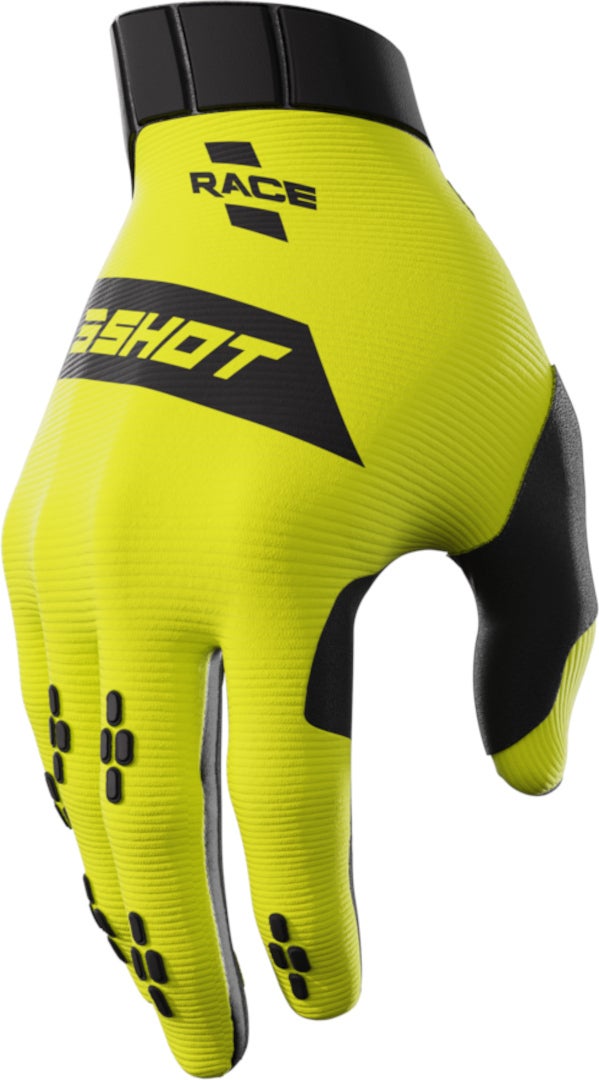 Shot Men's Neon Yellow Race Motocross Gloves