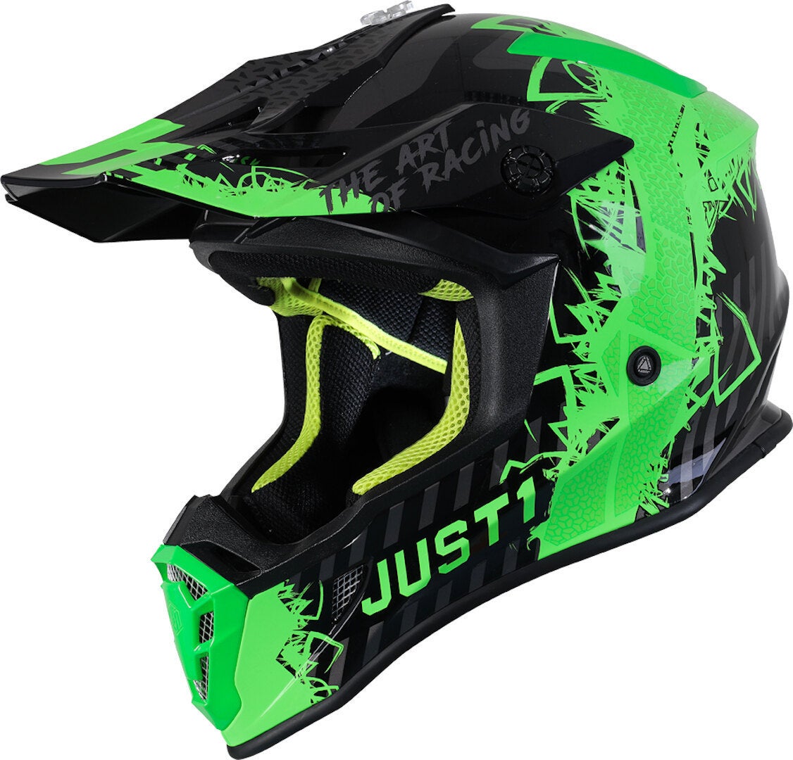 Just1 J38 Mask Casco motocross Verde/Nero M (57/58) Figura 1