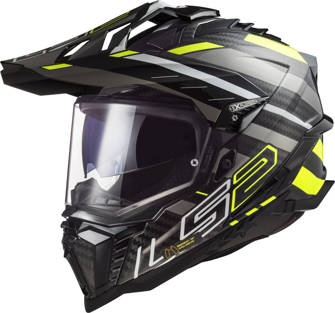 LS2 MX701 Explorer Carbon Edge Motokrosová přilba černá/žlutá L (59/60) Obrázek 1