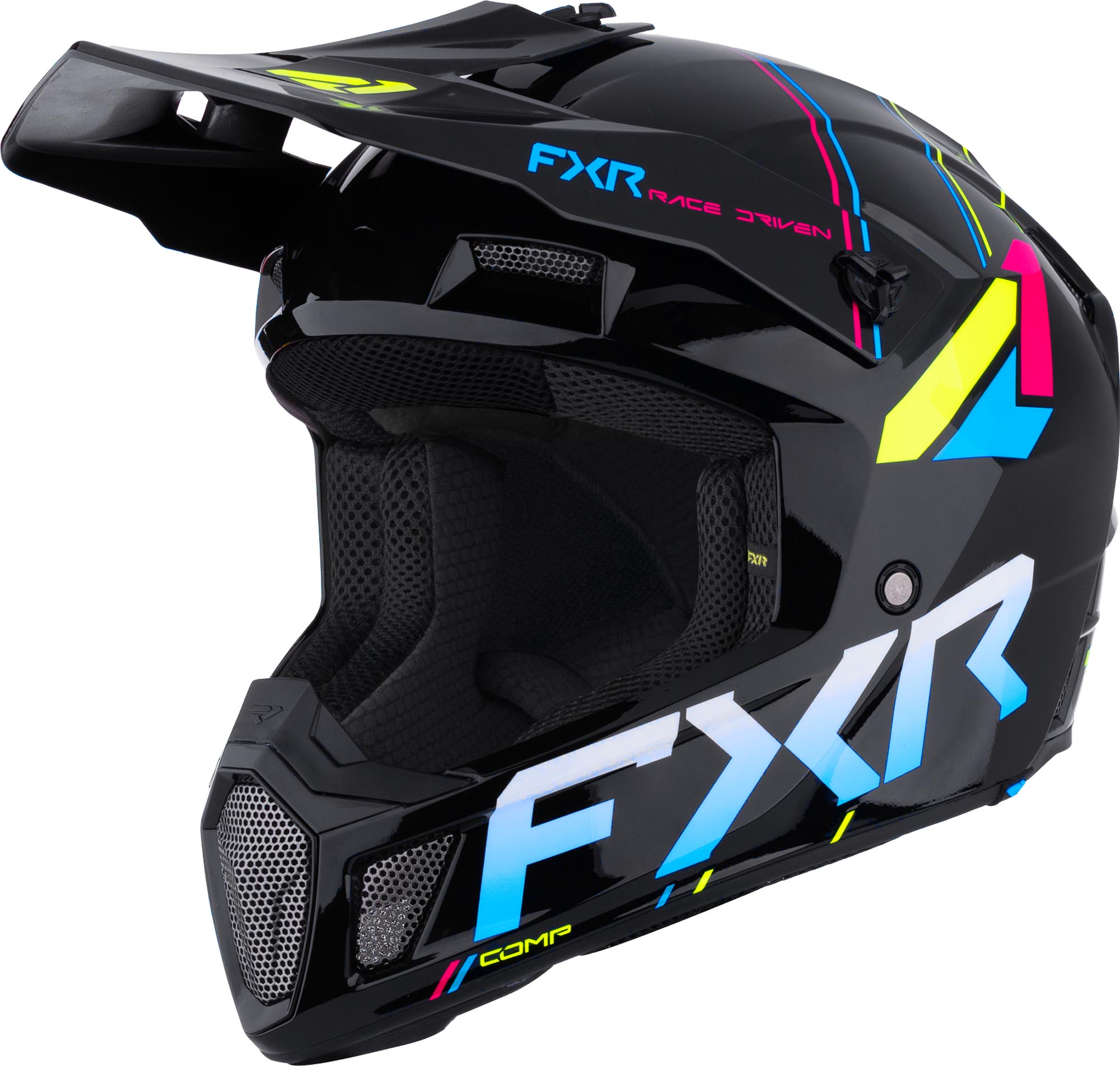 FXR Clutch Comp Casco da motocross nero/blu/giallo 3XL Figura 1