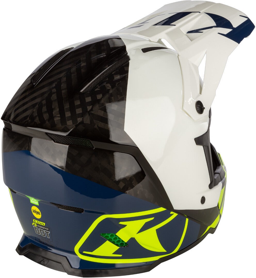 Klim F5 Koroyd Ascent Carbon Casco motocross blu/neon-giallo XL (60/61) Figura 8
