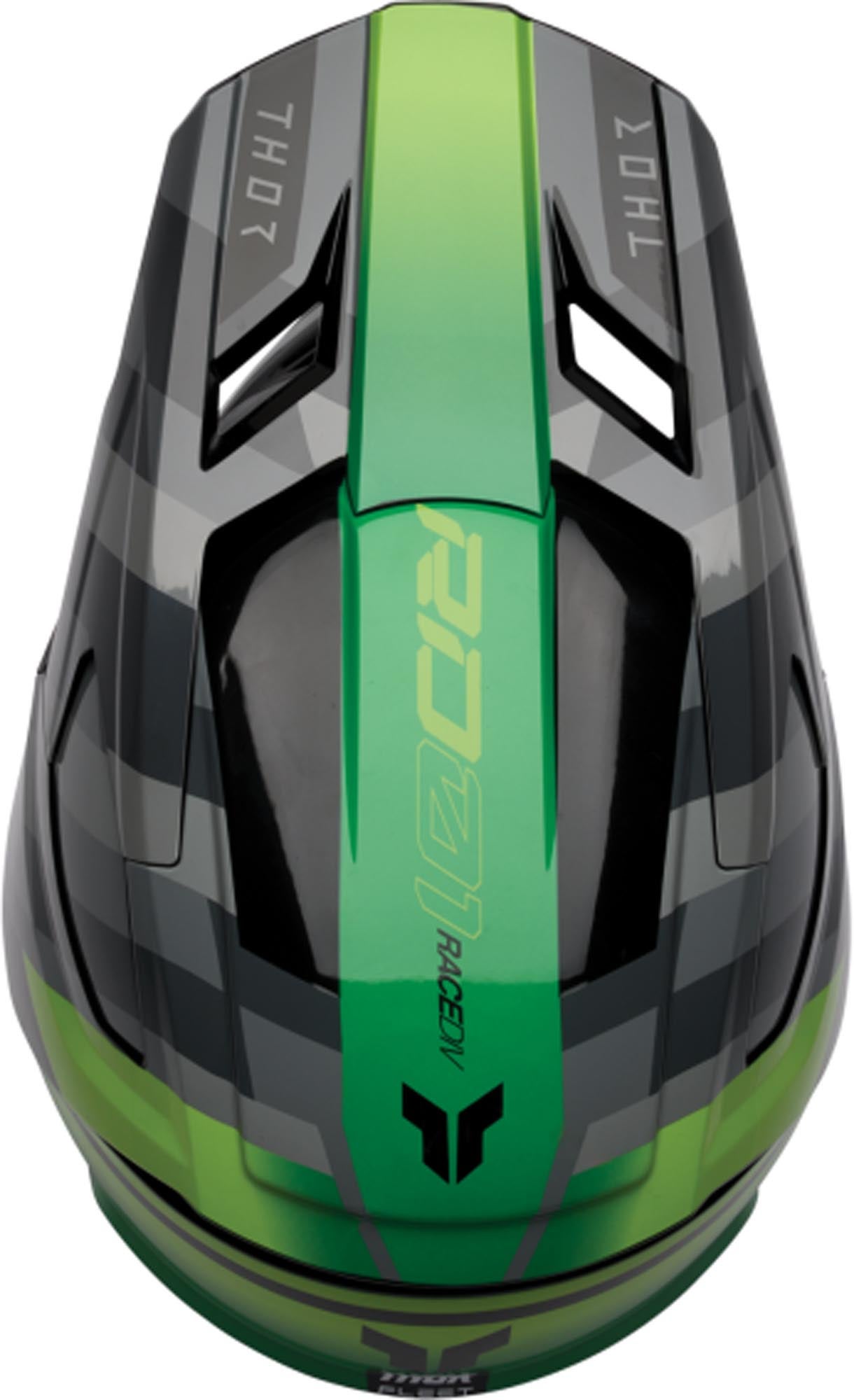 Thor Fleet Camber Kinder Motocross Helm schwarz/grün M (49/50) Abbildung 4