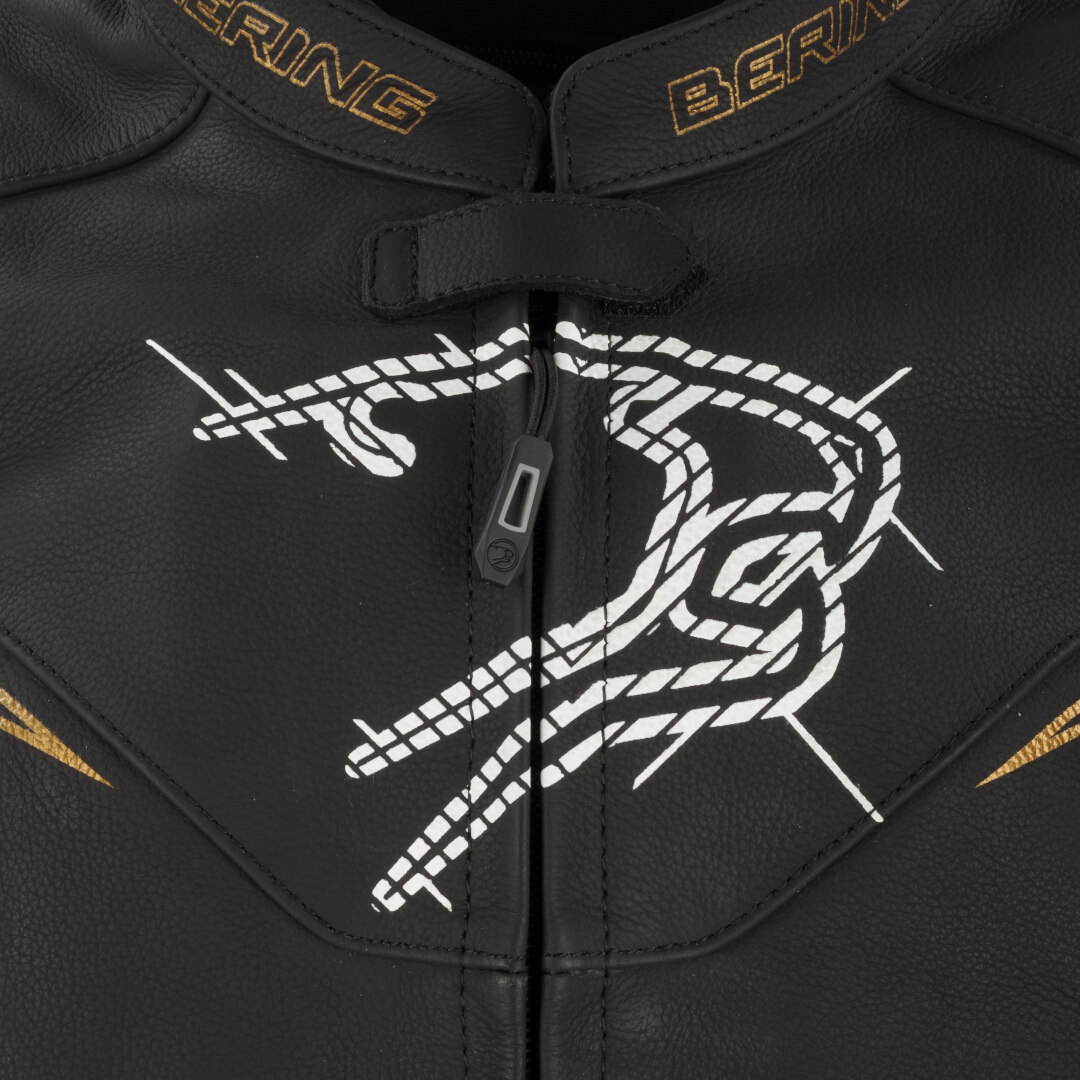 Bering Snap Ladies Leather/Textile Jacket black/gold 46 Figure 4
