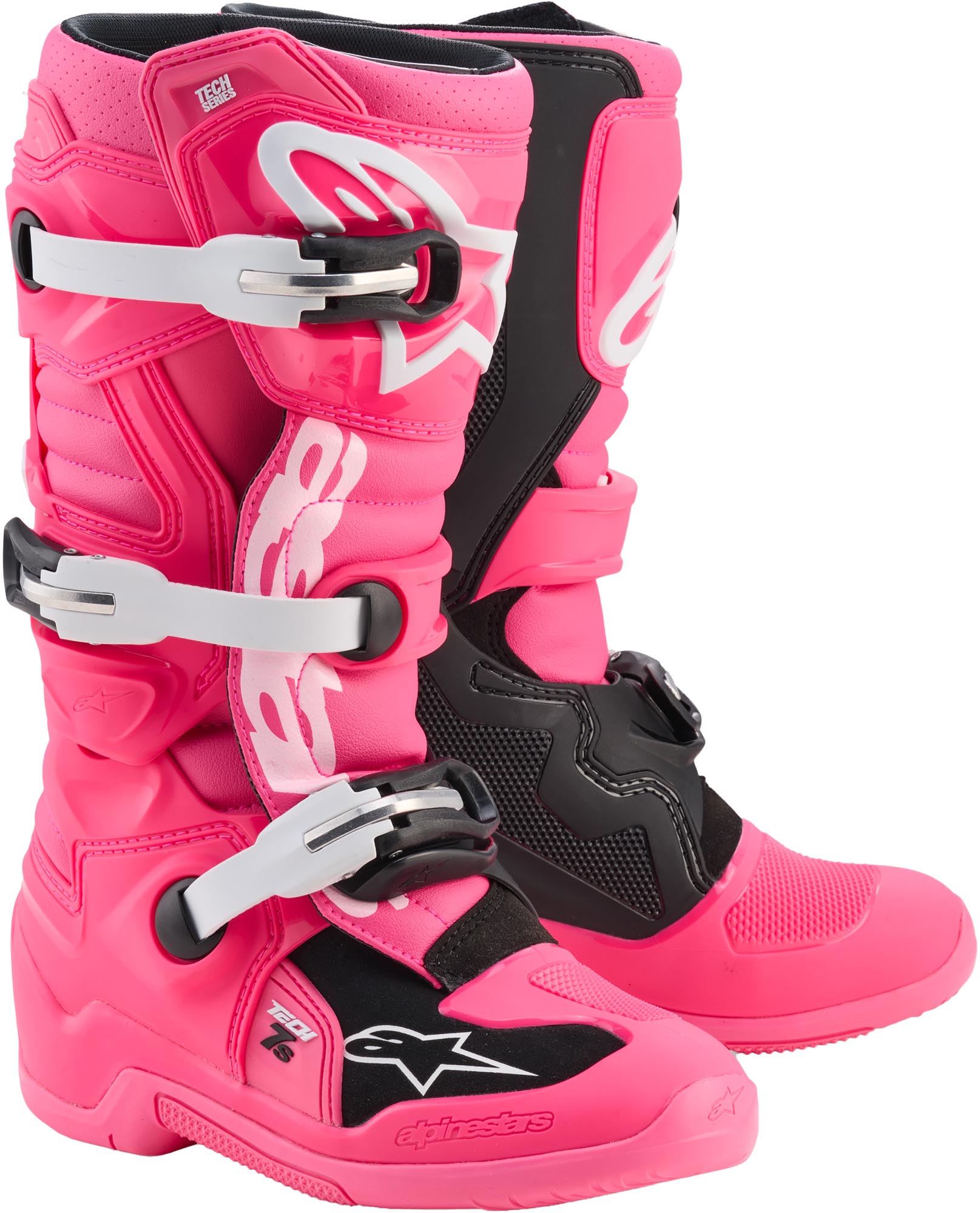 Alpinestars Tech 7S Botas de Motocross Juvenil preto/branco/rosa 3 Figura 1