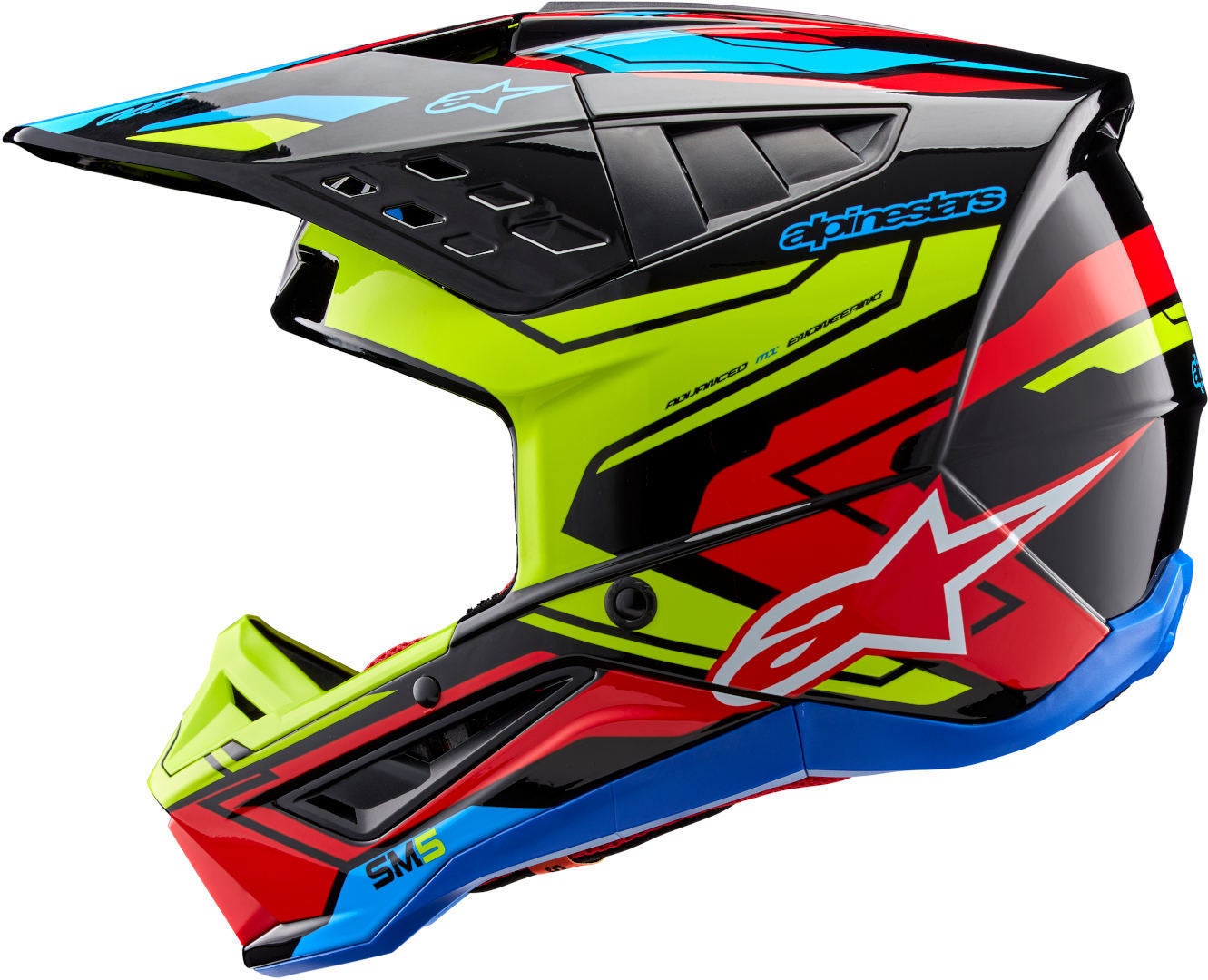 Alpinestars S-M5 Action 2 2024 Casco Motocross nero/giallo/rosso S (55/56) Figura 4