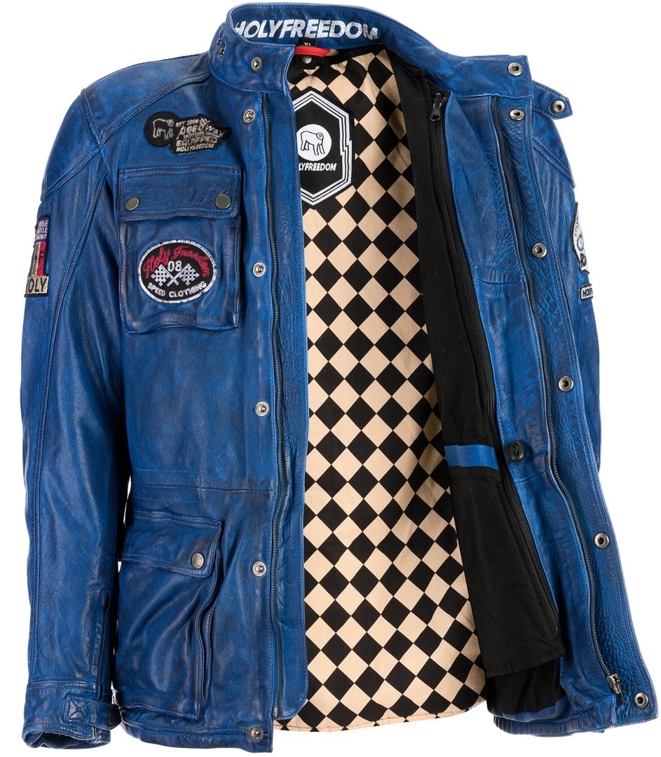 HolyFreedom Quattro Motorcycle Leather Jacket blue XL Figure 2