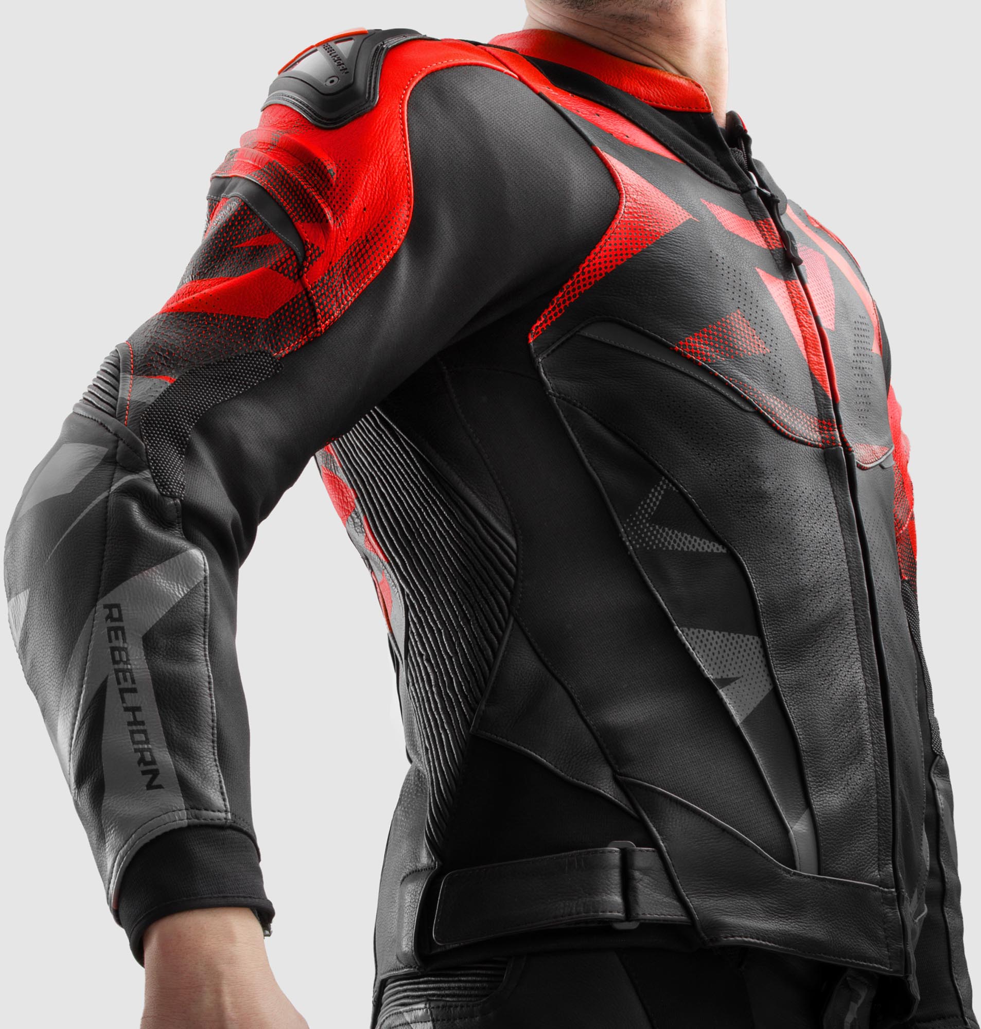 Side view of Rebelhorn Inferno Motorcycle Leather Jacket