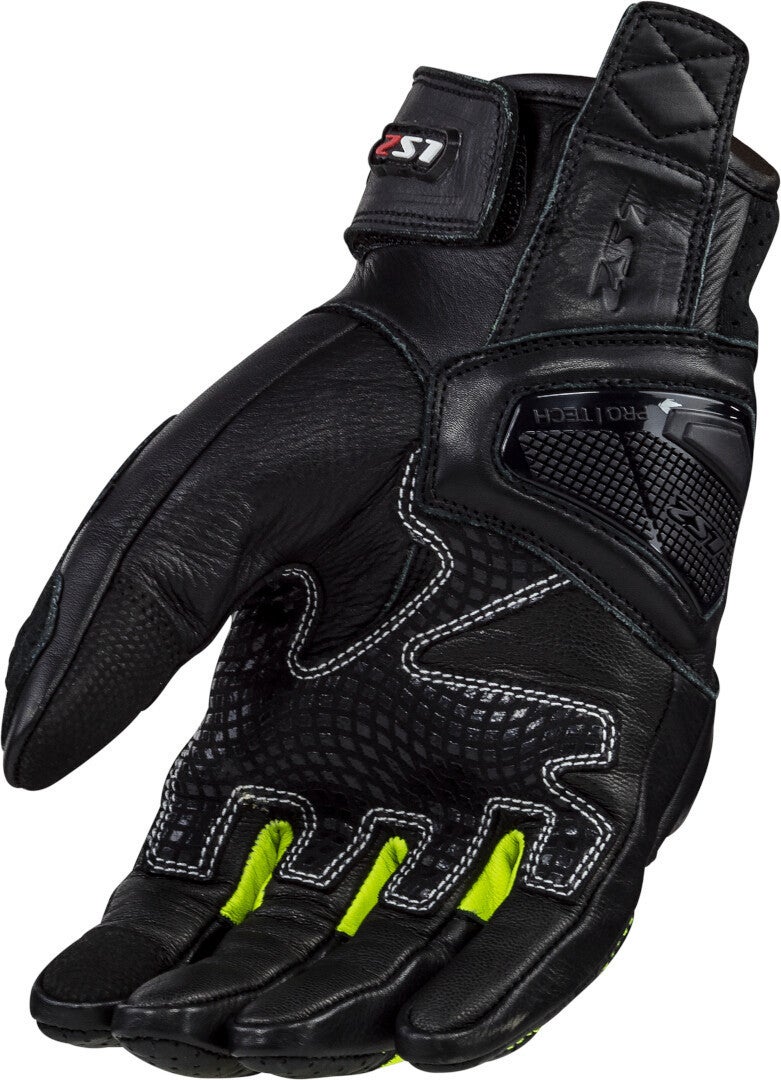 LS2 Spark II Leather perforerede motorcykelhandsker sort/neon L Figur 2