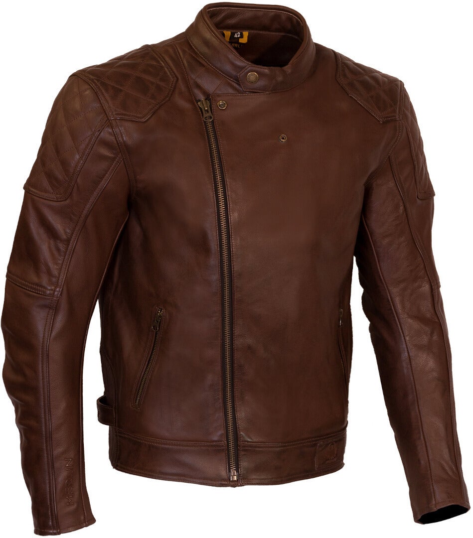 Merlin Chester D3O Cafe Motorcycle Leather Jacket brown 4XL Figure 8