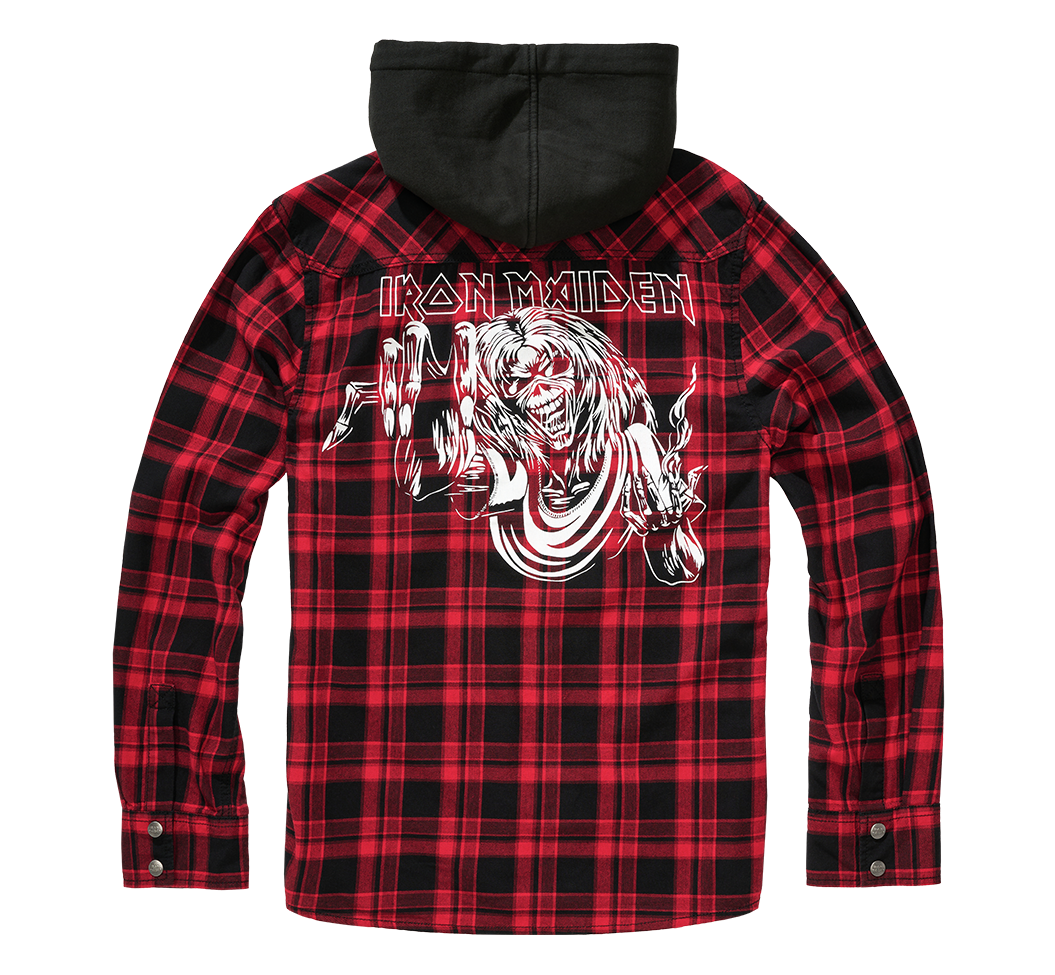 Brandit Iron Maiden Eddy Check Πουκάμισο Sweathood σκούρο κόκκινο/μαύρο 5ΧΛ Γράφημα 2