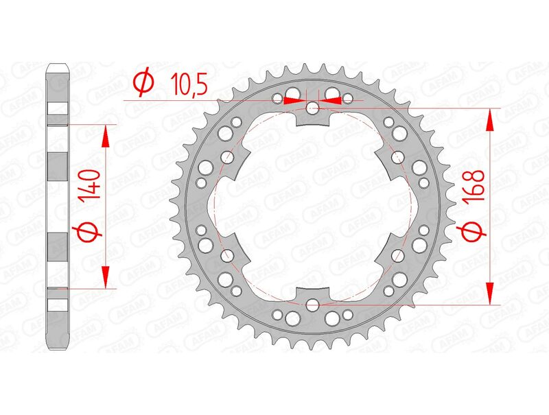 AFAM Steel Standard Rear Sprocket 92635 - 525 Figure 2
