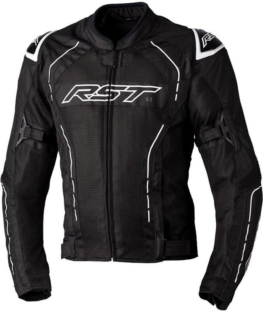 RST S1 Mesh Motorfiets Textiel Jas zwart/wit 5XL Figuur 1