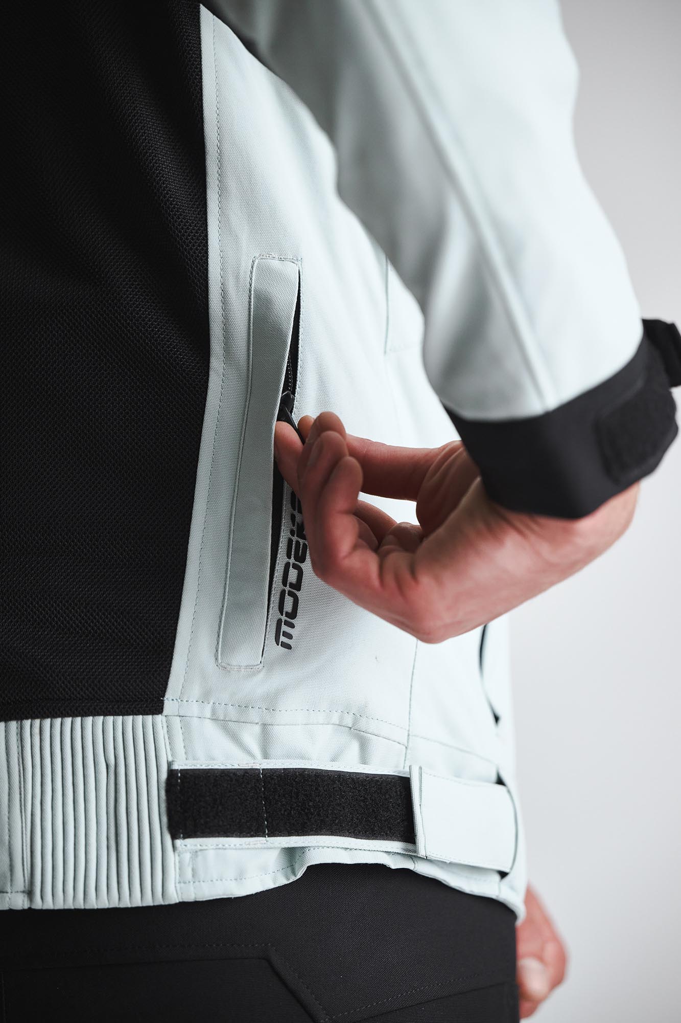 Side view of Modeka Khao Air II waterproof Motorcycle Textile Jacket