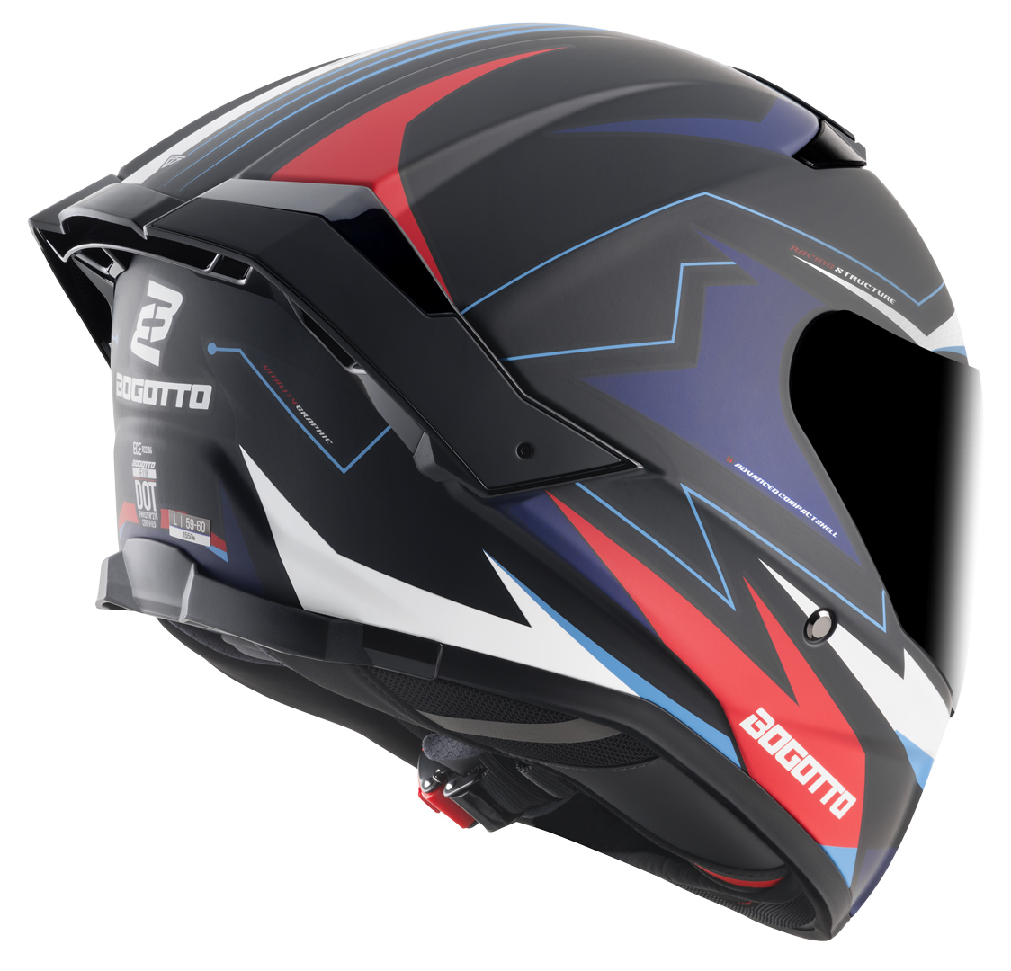 Bogotto FF118 Vilial Hjälm svart matt/vit/röd/blå L Figur 5