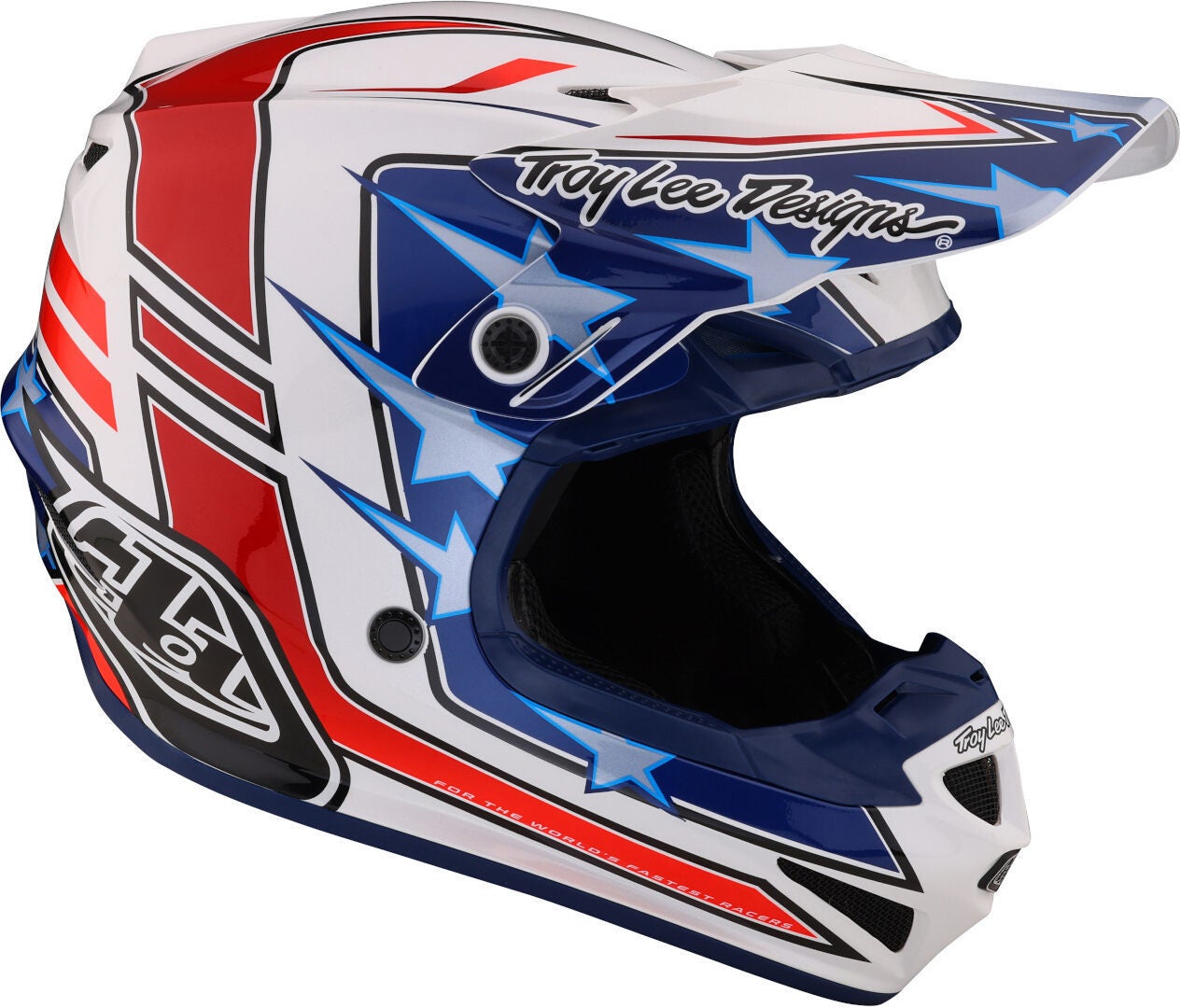 Troy Lee Designs SE4 Polyacrylite Flagstaff MIPS Casco da motocross rosso/bianco/blu M (57/58) Figura 2