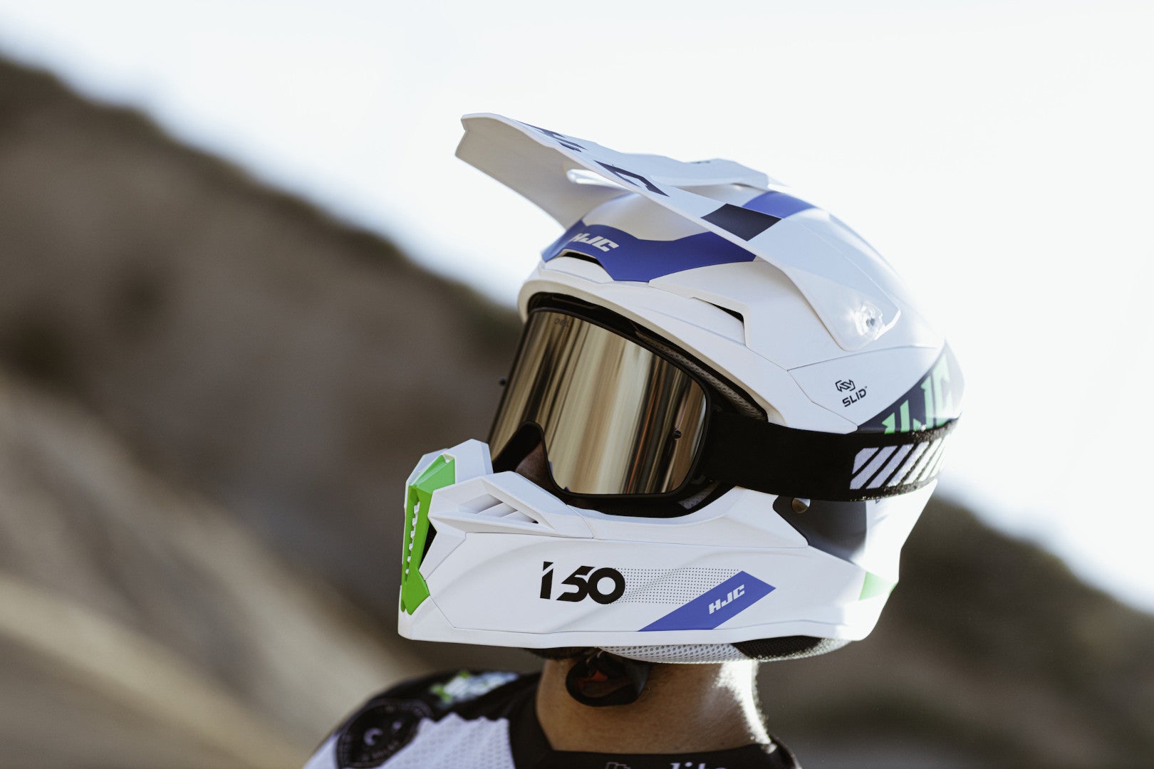 HJC i50 Erased Motocross Helmet white/blue XXL (63/64) Figure 4