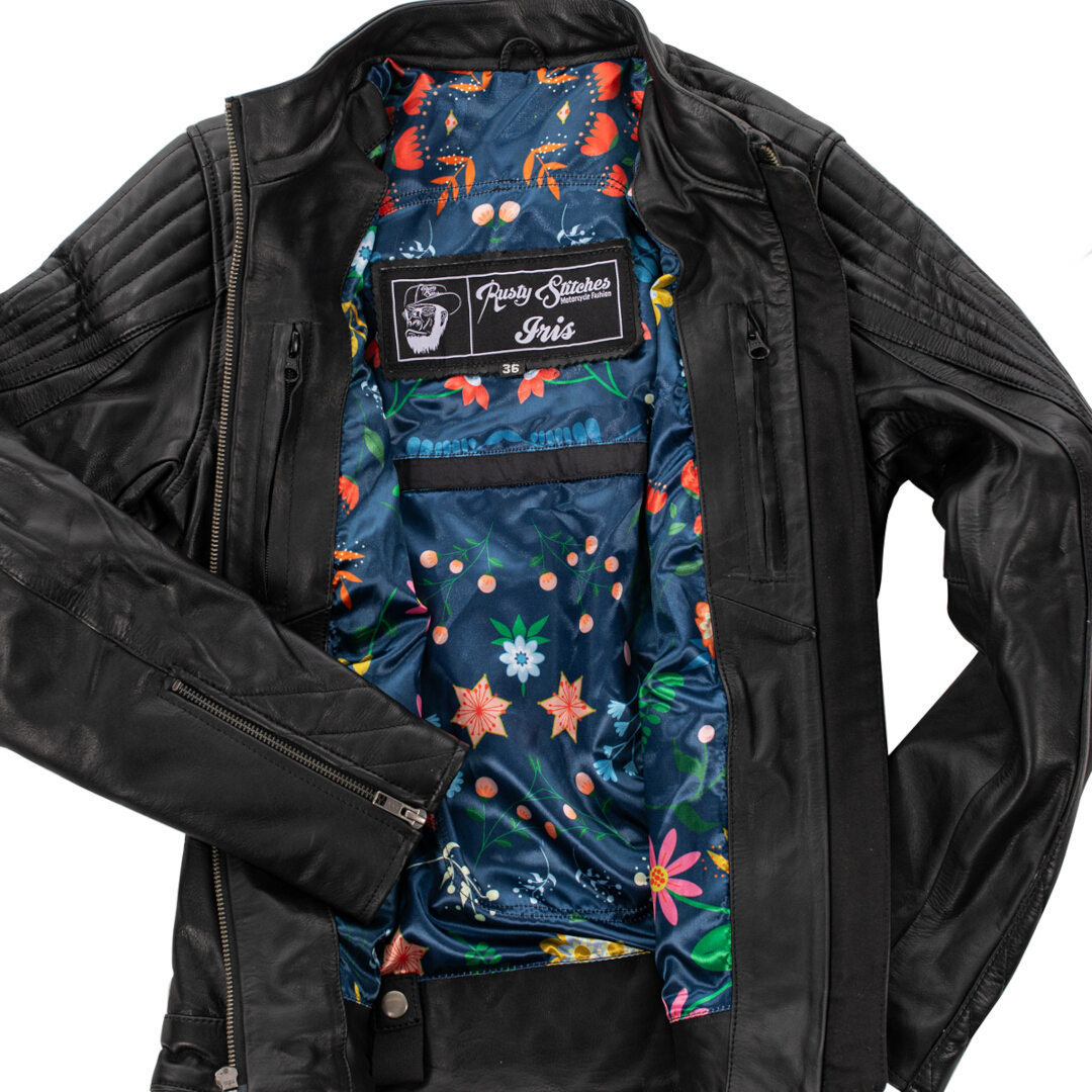 Rusty Stitches Iris Ladies Motorcycle Leather Jacket black 40 Figure 8
