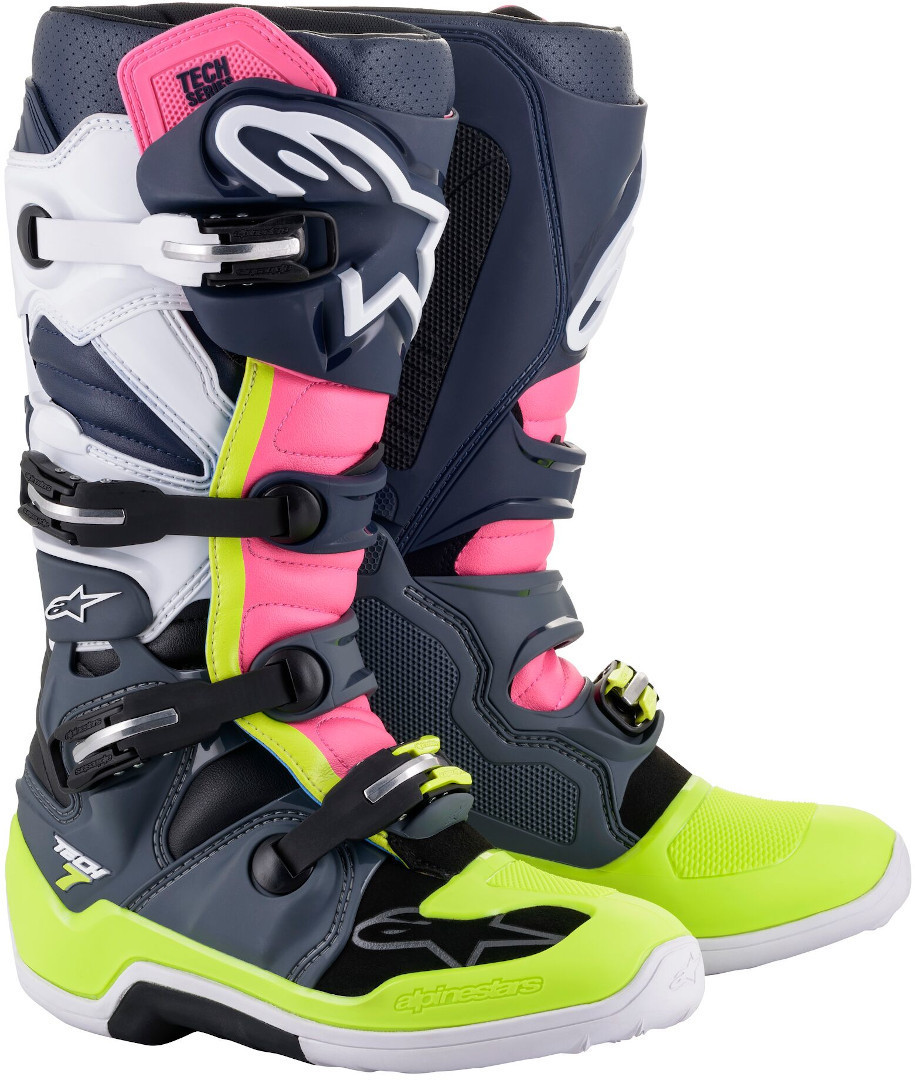Alpinestars Tech 7 Botas de Motocross branco/rosa/cinza 12 (47) Figura 1