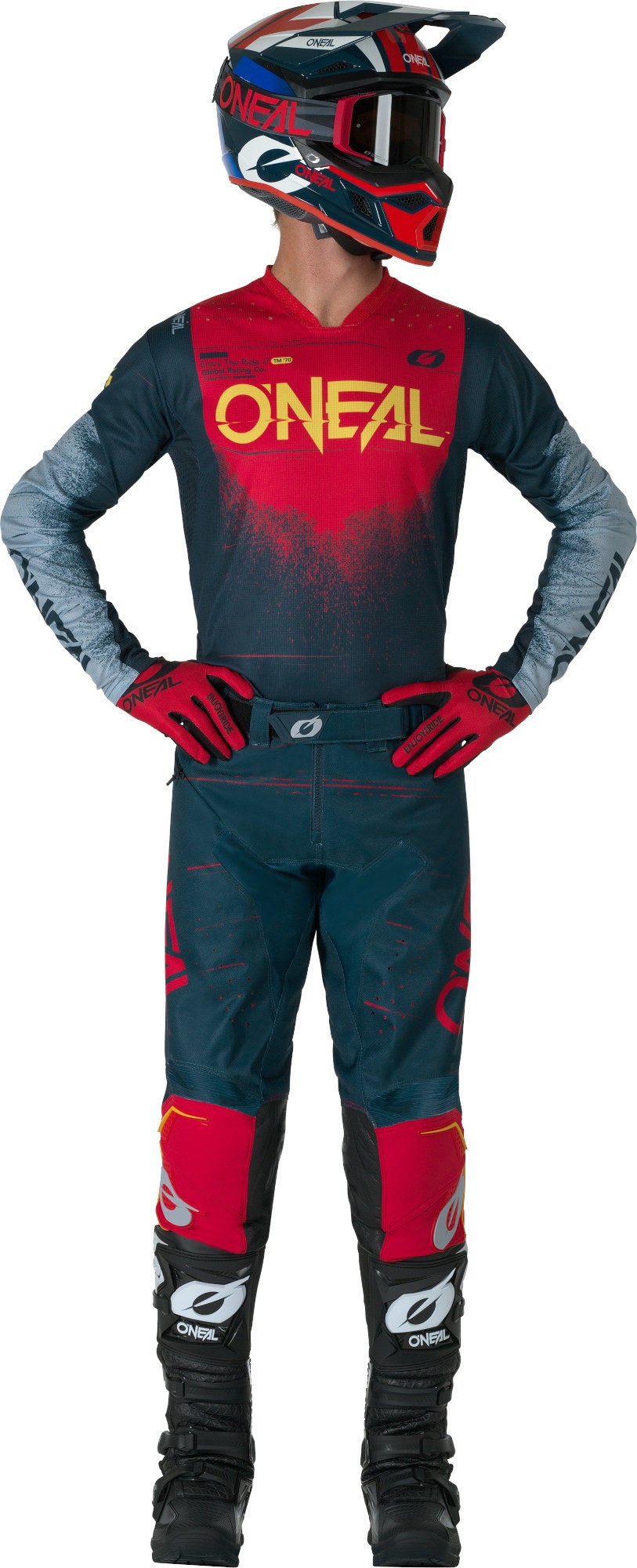 Oneal HARDWEAR SWIPE Maglia da motocross blu scuro/rosso L Figura 3