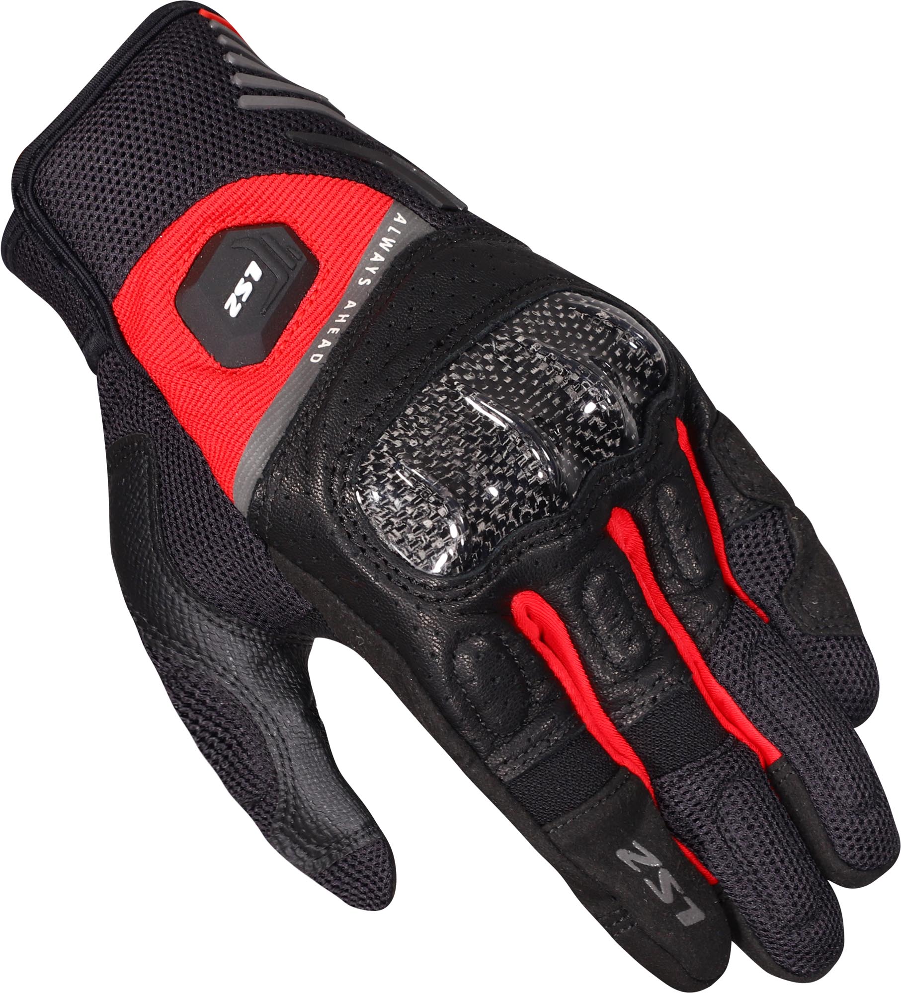 LS2 Atom Motocyklové rukavice Černá/červená L Obrázek 1
