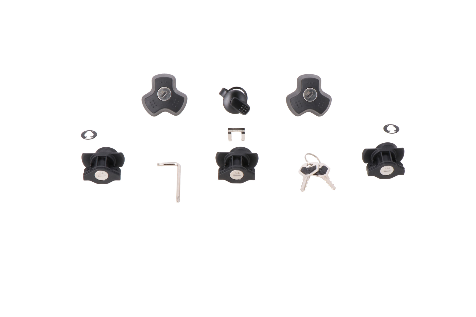 Set de încuietori SW-Motech DUSC - 3 încuietori + 1 set de încuietori TRAX + 2 dispozitive anti-furt Figura 1 Set de încuietori SW-Motech DUSC - 3 încuietori + 1 set de încuietori TRAX + 2 dispozitive anti-furt Figura 1