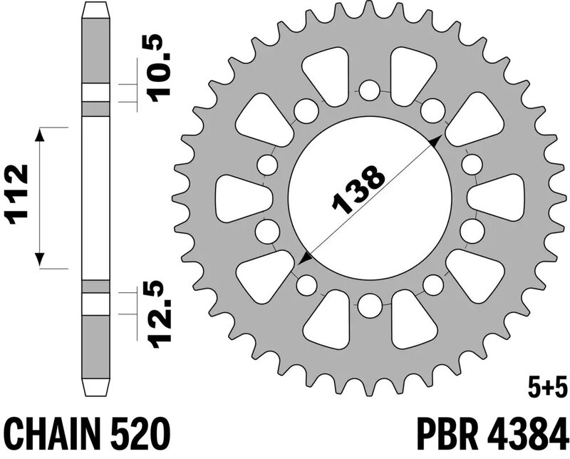 PBR Zadní ozubené kolo Steel Standard - 520 Obrázek 1
