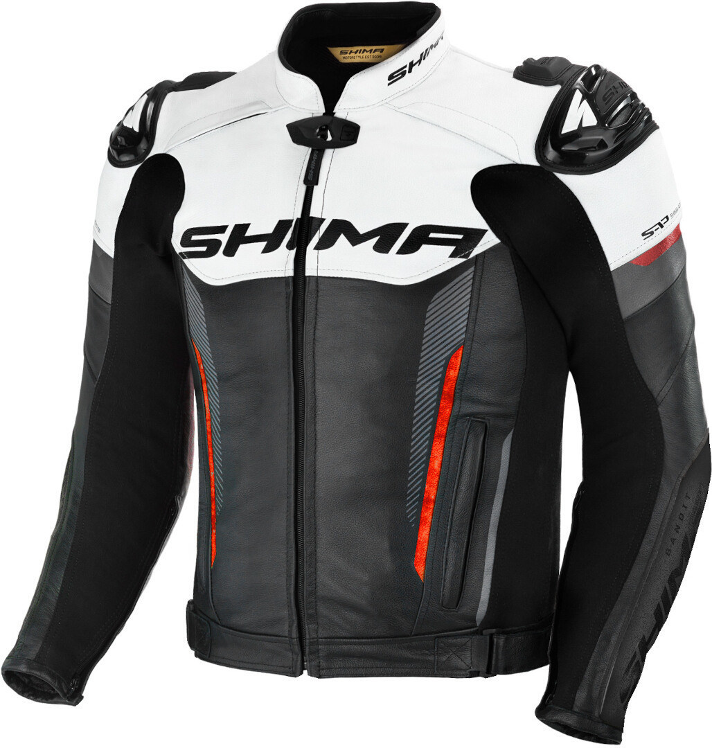 SHIMA Bandit Motorcycle Leather Jacket black/red/white 48 Figure 1
