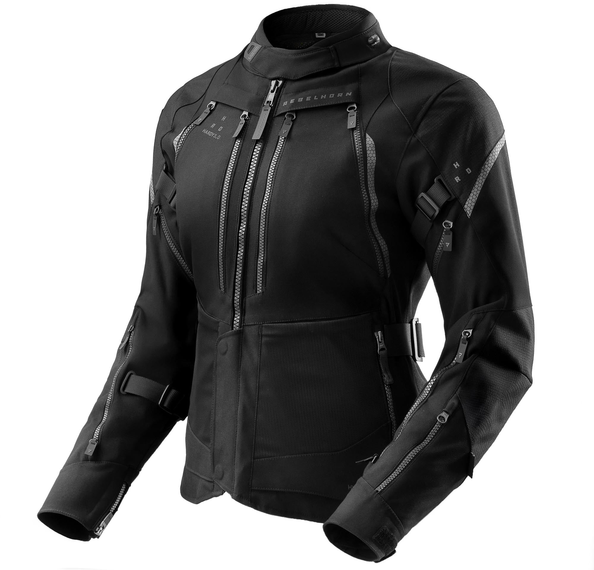 Rebelhorn Hardy 3.0 Jaqueta têxtil feminina impermeável para motocicletas preto XXS Figura 1