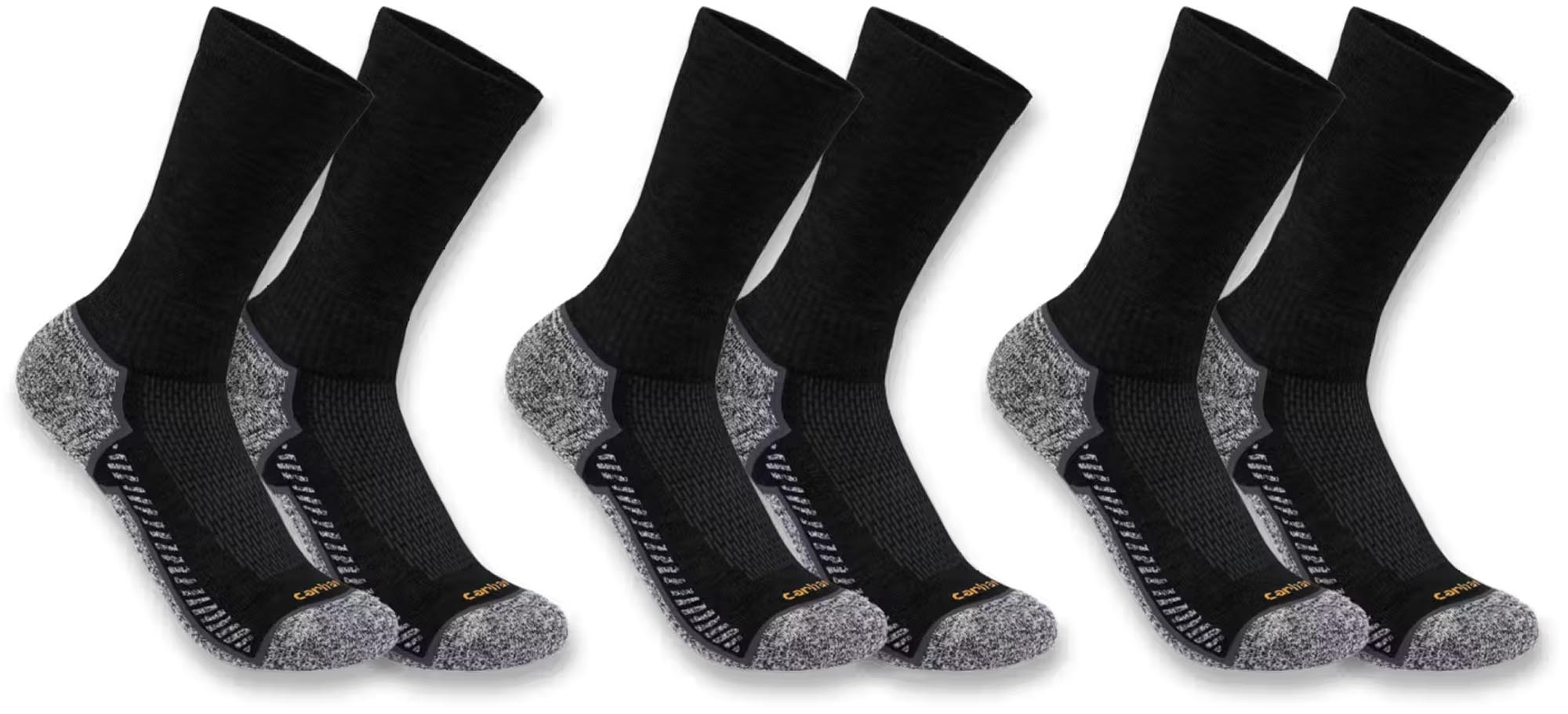Carhartt Force Midweight Crew Strumpor - 3-pack svart XL Figur 1