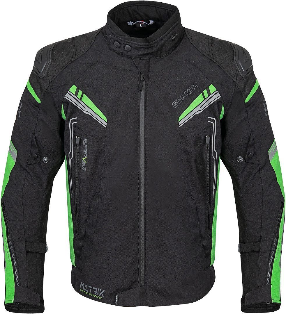 Germot Matrix Motorcycle Textile Jacket black/green 3XL Figure 1