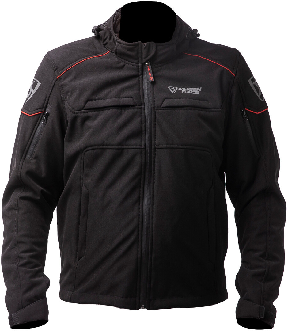 MUGENRACE Srippy waterproof Softshell Jacket black/red S Figure 1