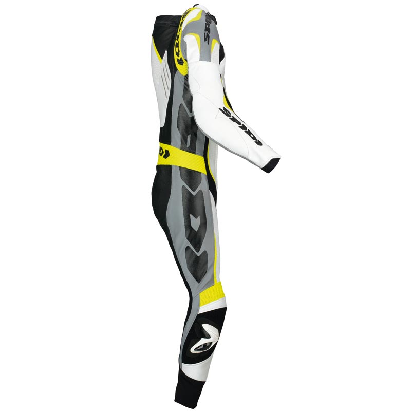Spidi Track Wind Pro One Piece Motorcycle Leather Suit white/black/yellow 54 Figure 3