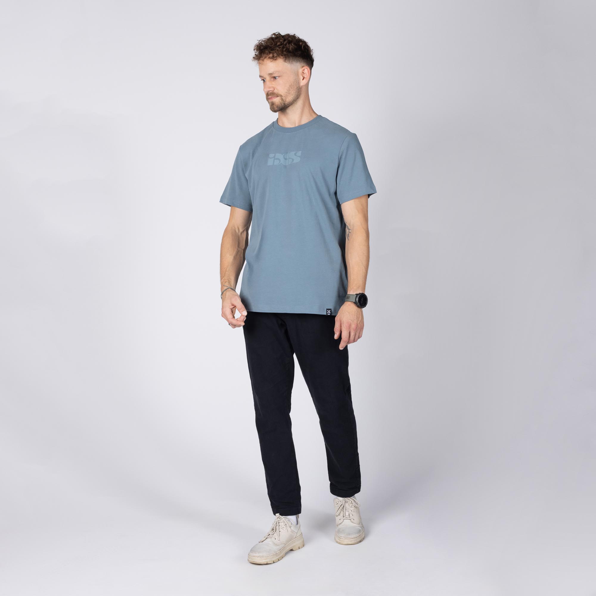 IXS Brand 1.1 T-shirt blå/grå M Figur 8