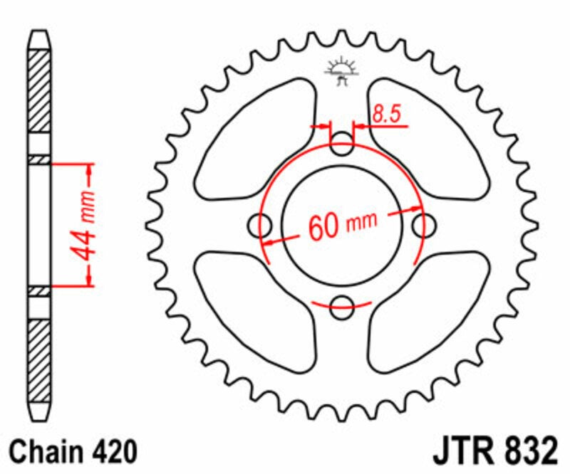 JT SPROCKETS Aço do pinhão traseiro Padrão - 420 Figura 2