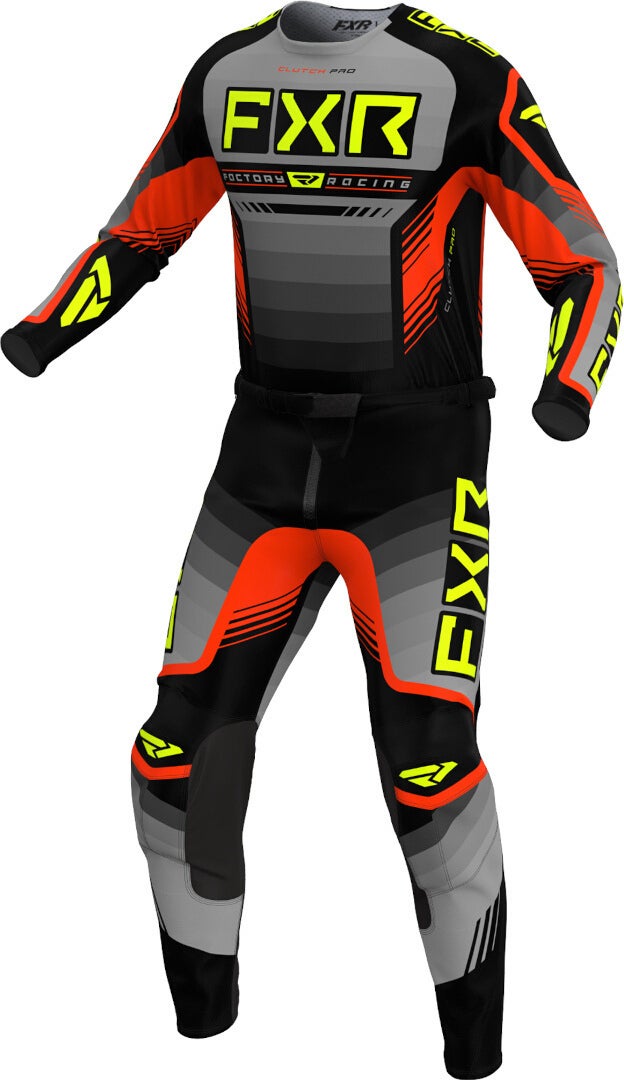 FXR Clutch Pro Hi Vis 2024 Motocross bukser sort/grå/gul 36 Figur 3