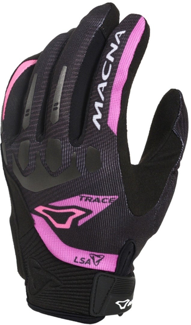 Macna Trace Luvas de motocicleta para senhoras preto/rosa L Figura 1