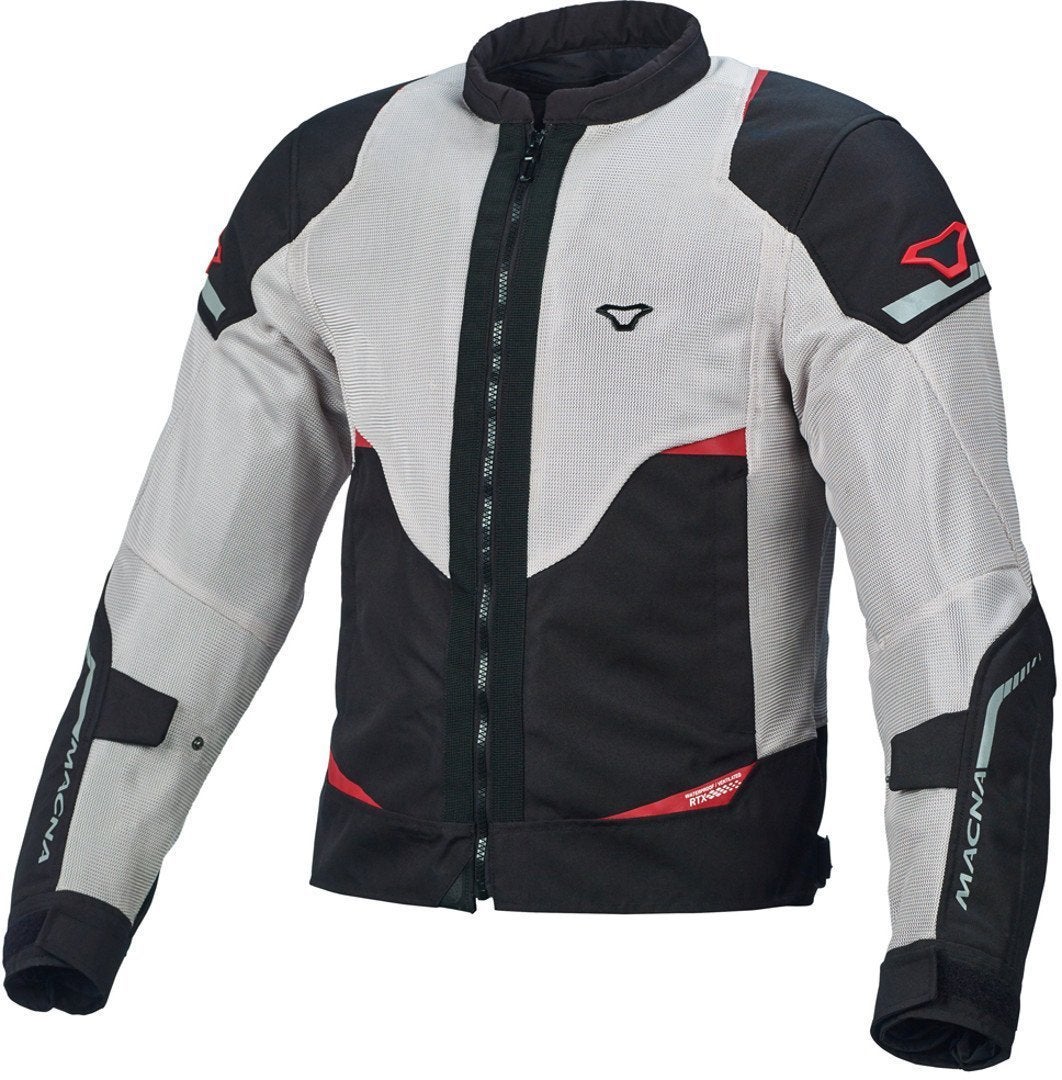 Macna Hurracage Motorcycle Textile Jacket light grey/black/red XXL Figure 1