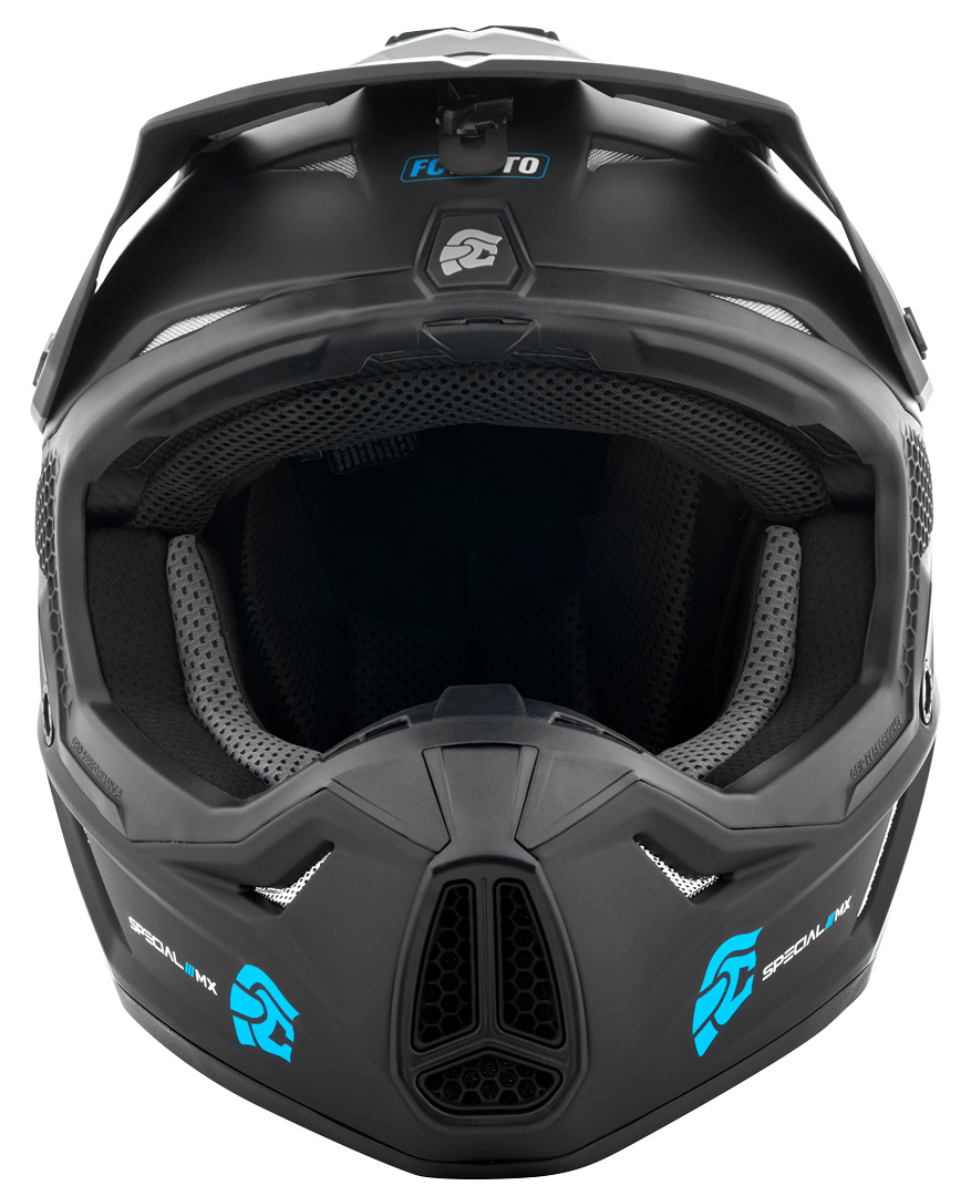 FC-Moto Merkur Straight Motocross Hjälm Svart/blå XS Figur 8