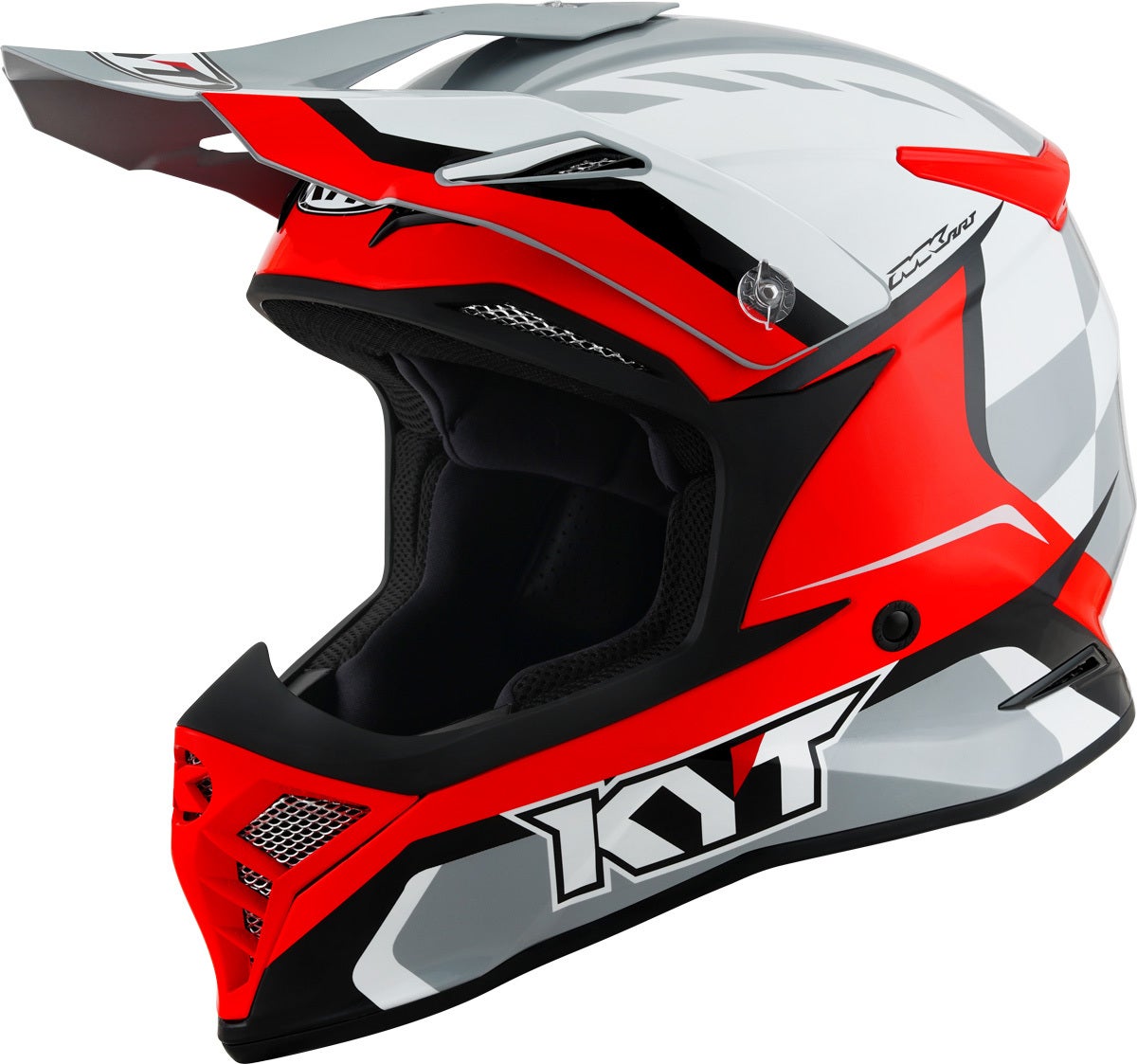 KYT Skyhawk Glowing Motocross Helm grau/rot L (59/60) Abbildung 1