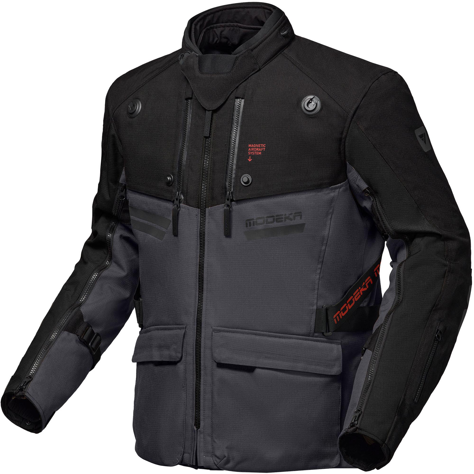 Modeka Atlaz Motorrad Textiljacke dunkelgrau/schwarz M Abbildung 1