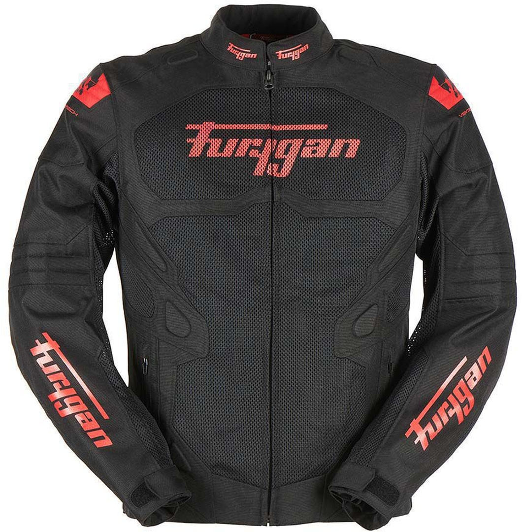 Furygan Atom Vented Evo Perforated Motorcycle Textile Jacket black/red 4XL Figure 1