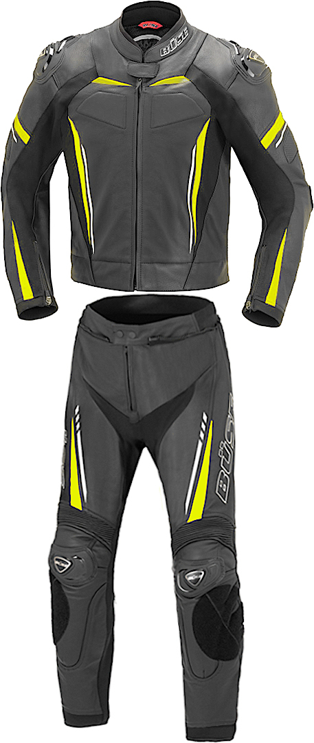 Büse Imola Two Piece Motorcycle Leather Suit black/yellow 60 Figure 1