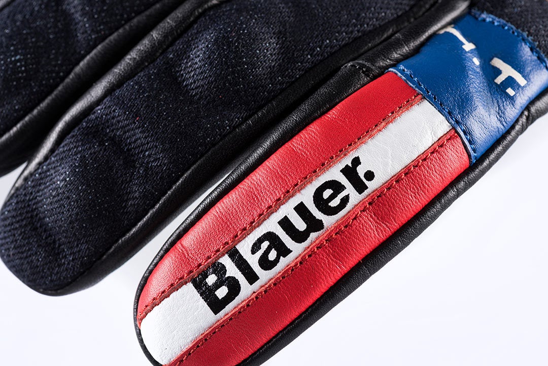 Blauer Combo Carbon Denim USA Motorradhandschuhe M Abbildung 2