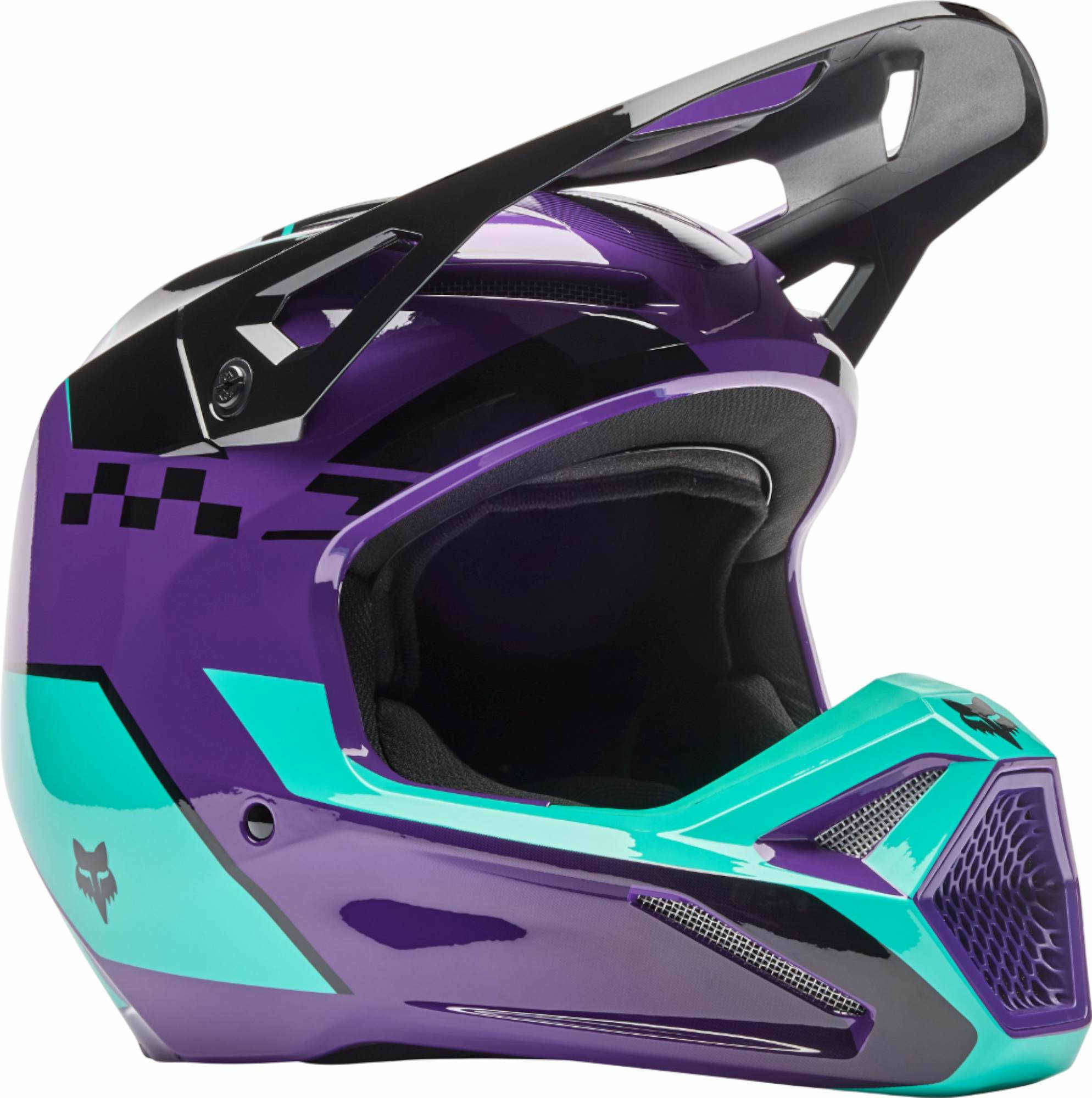 FOX V1 Collect Casco da motocross viola/verde M (57/58) Figura 1
