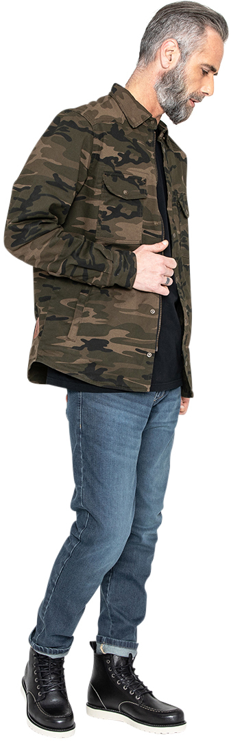Side view of John Doe New Camouflage Motorcycle Shirt