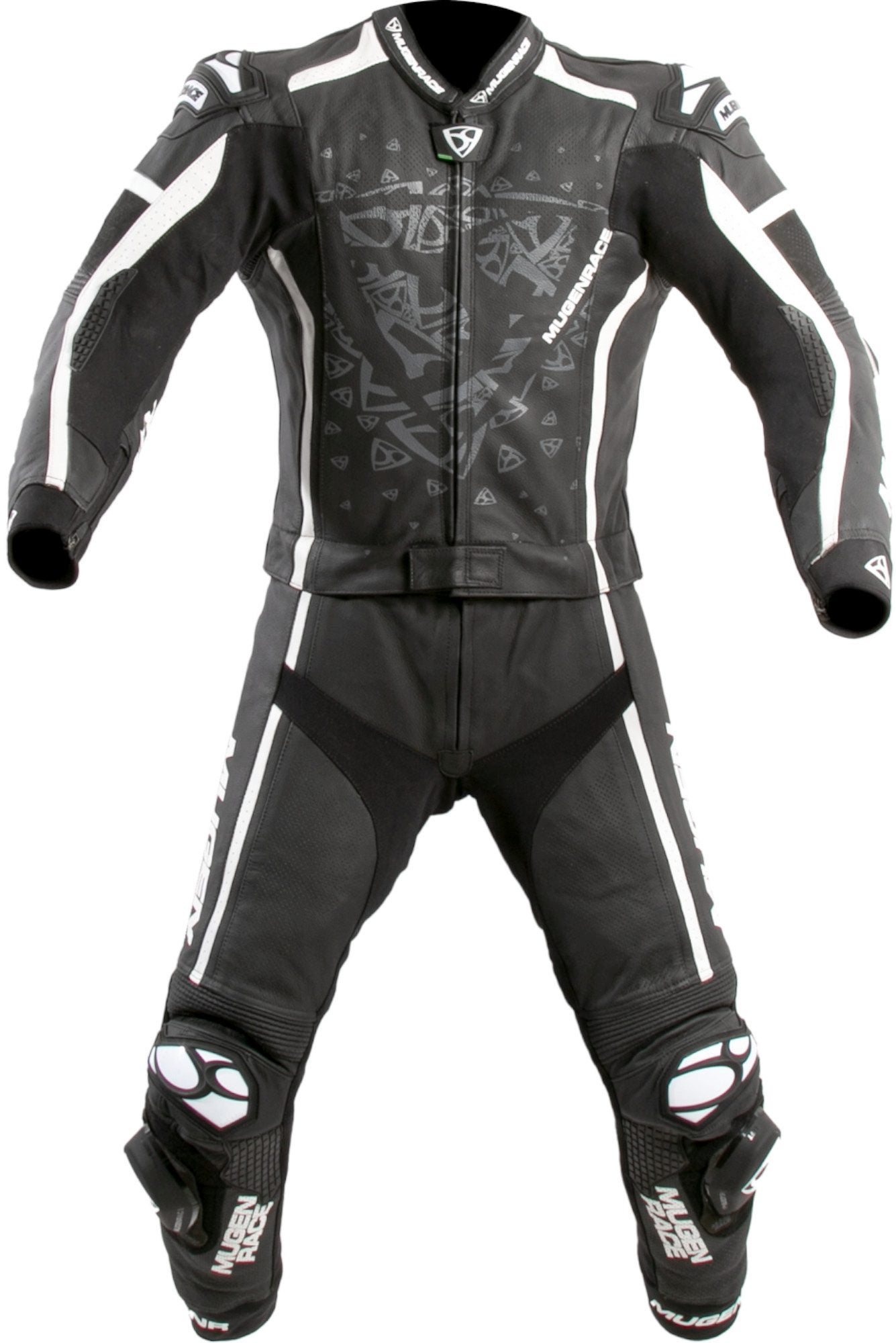 MUGENRACE RC-Viale Due perforeret 2-delt motorcykel læderdragt Sort/hvid 62 Figur 1