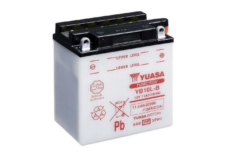 YUASA YUASA konventionellt YUASA-batteri utan syrapaket - YB10L-B Batteri utan syrapaket Figur 1