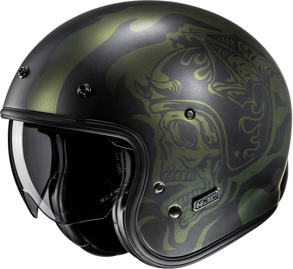 HJC V31 Flame Casco jet nero/verde L (58/59) Figura 1